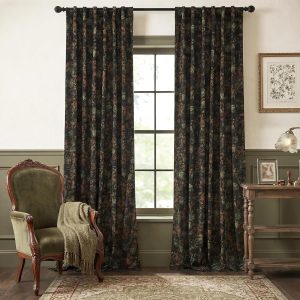 Dark Floral Vintage Curtains