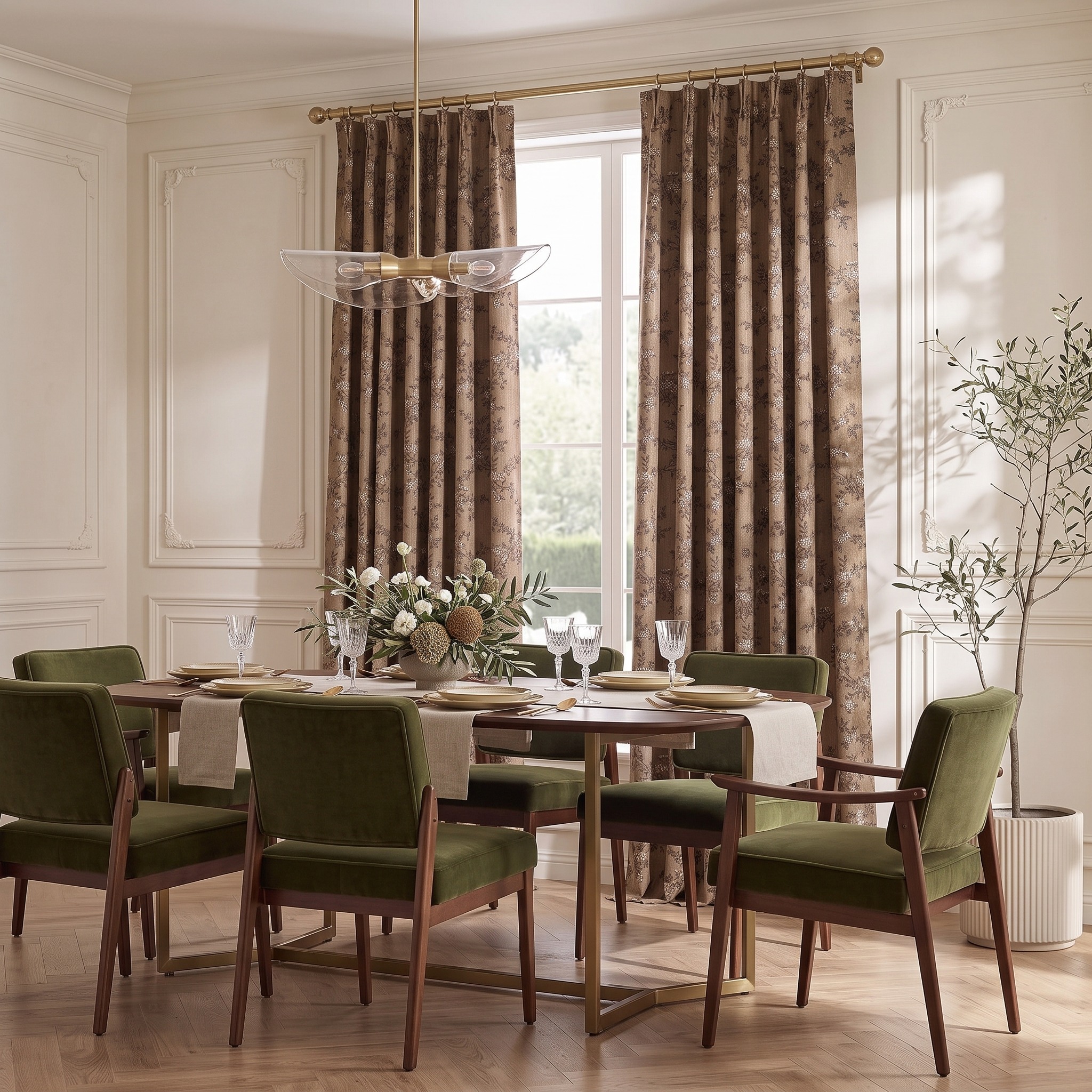 Elegant Floral Blackout Curtains - Image 3