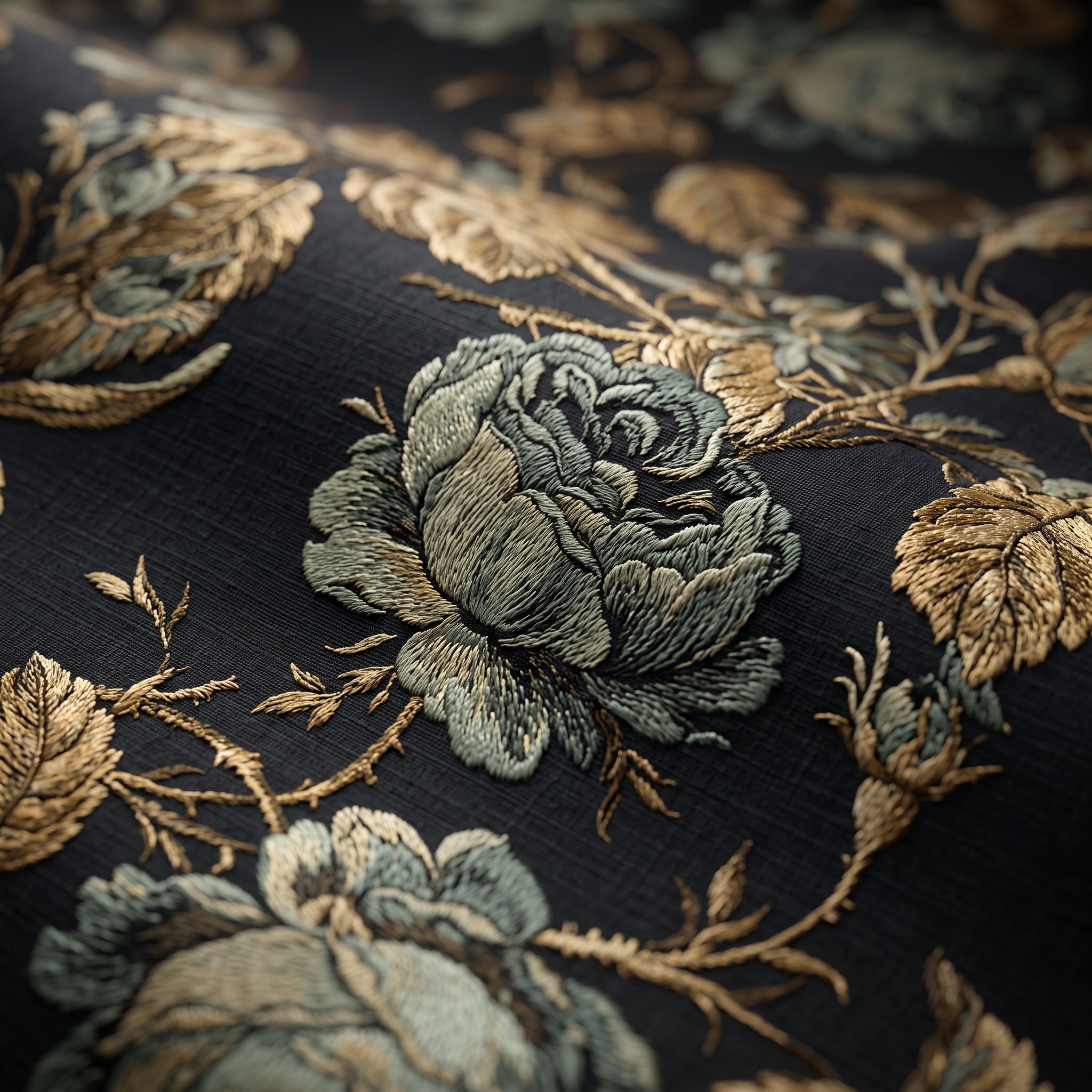 Taupe Floral Textured Curtains - Image 3